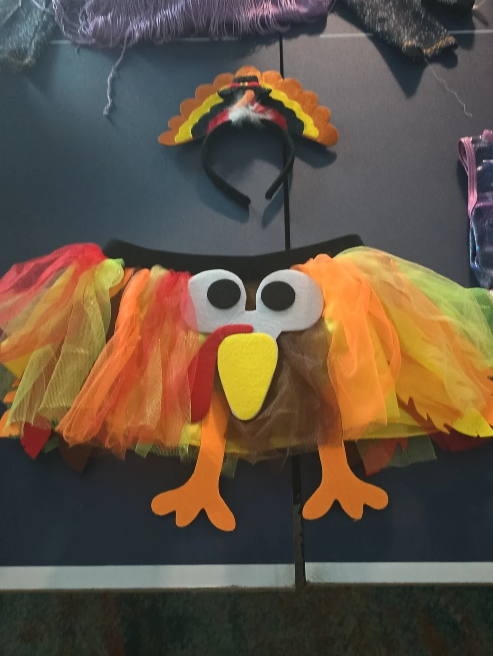 Kids Turkey Tutu Costume Set - Multicolor